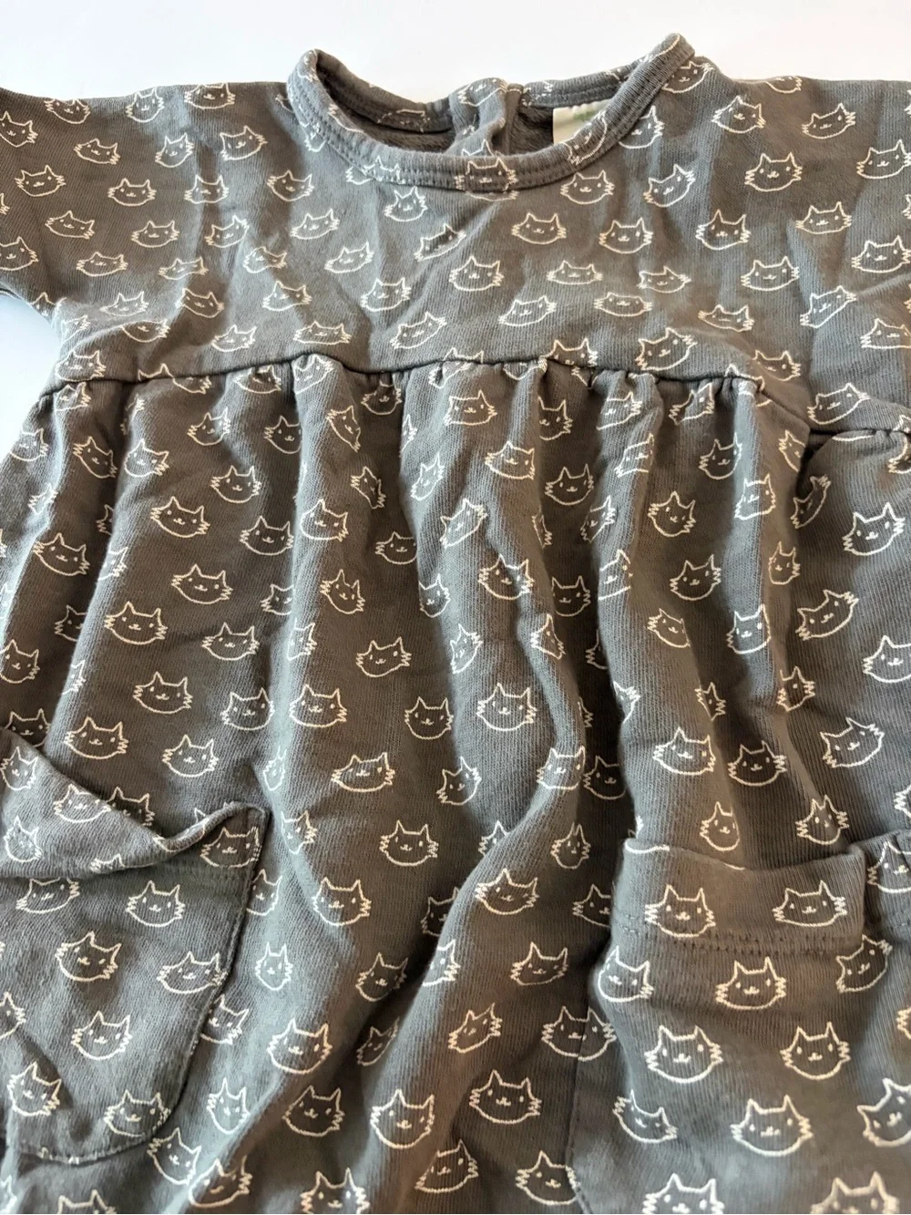 kate quinn Gray Cat Pocket Dress for Girls
